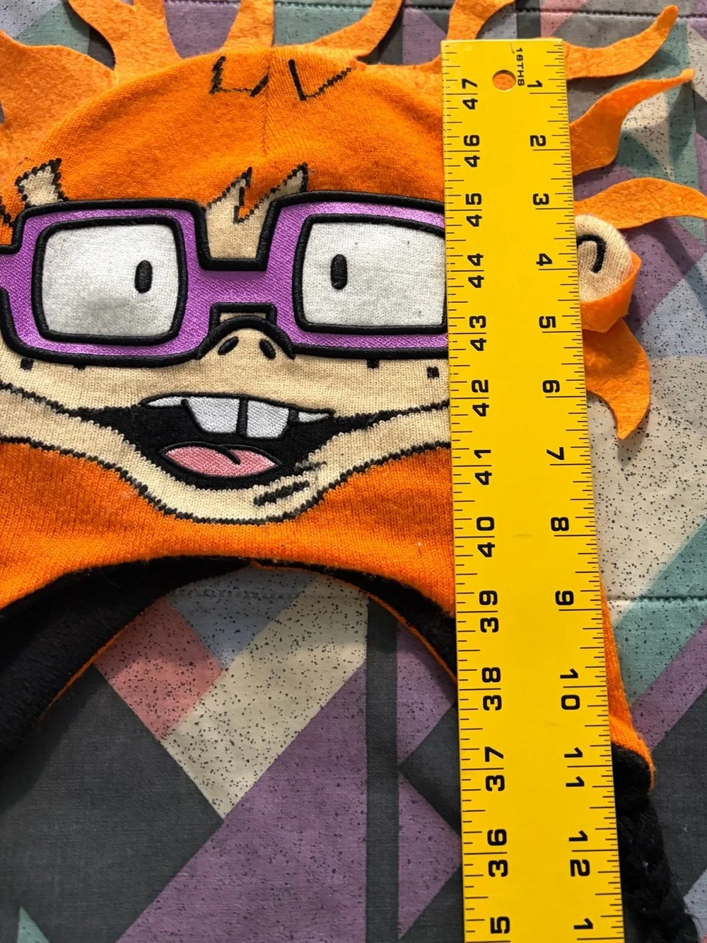 Nickelodeon Orange Chuckie Beanie Hat with Purple Glasses